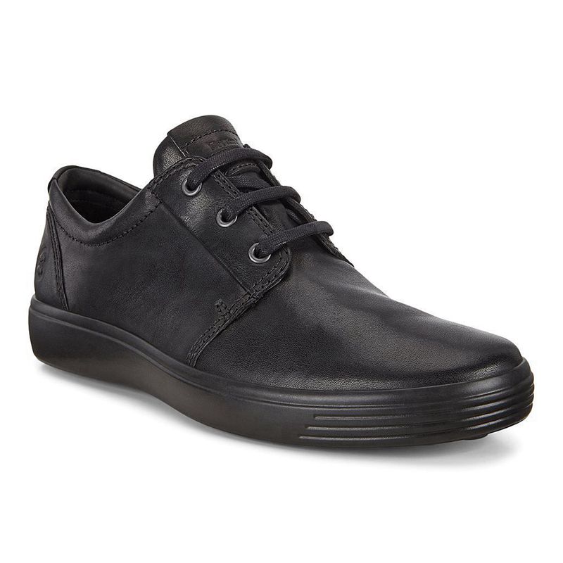 Men Casual Ecco Soft 7 M - Derby Black - India FZGHLX591